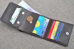 Бумажник тройного сложения из кожи ручной работы