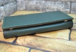 Темно-зелений гаманець із натуральної шкіри саф'яно