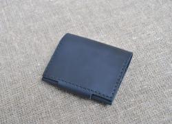 Темно-синій шкіряний гаманець ручної роботи