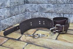 Наручники для интимных игр из натуральной кожи