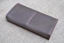 Шикарный кошелек шоколадного цвета из натуральной кожи